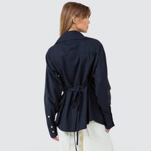 Load image into Gallery viewer, WIDE COLLARD MULTI TIE SHIRT - NAVY