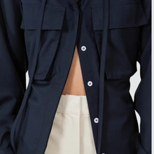 Load image into Gallery viewer, WIDE COLLARD MULTI TIE SHIRT - NAVY