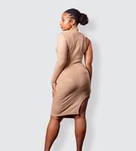Load image into Gallery viewer, ARIA LATTE MOCK NECK DRESS