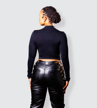 Load image into Gallery viewer, AVA BLACK MOCK NECK TOP
