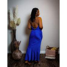Load image into Gallery viewer, BEYOND CHIC BLUE MIDI SLIP DRESS