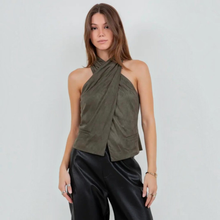 Load image into Gallery viewer, SAGE SUEDE HALTER TOP
