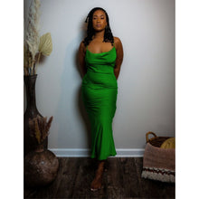 Load image into Gallery viewer, BEYOND CHIC EMERALD MIDI SLIP DRESS

