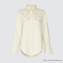 Load image into Gallery viewer, IVORY VEGAN LEATHER SHIRT
