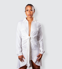 Load image into Gallery viewer, OLIVIA IVORY RUCHED SHIRT DRESS
