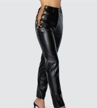 Load image into Gallery viewer, BROOKLYN CHAINED VEGAN LEATHER PANT
