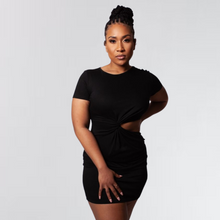 Load image into Gallery viewer, FRONT TWIST CUTOUT T-SHIRT DRESS
