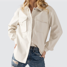 Load image into Gallery viewer, IVORY VEGAN LEATHER SHIRT

